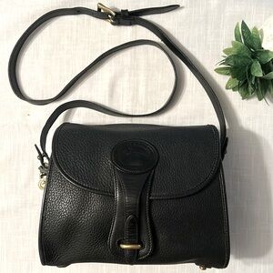 Vintage Dooney & Bourke Black Essex Handbag Satchel Pebbled